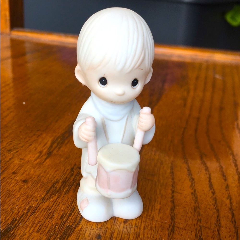 Precious moments I’ll play my drum for him porcelain figurine